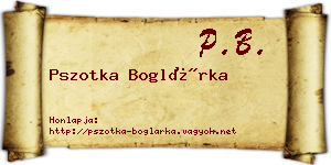 Pszotka Boglárka névjegykártya