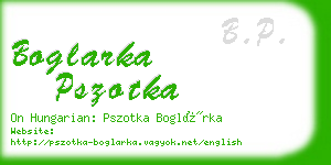 boglarka pszotka business card